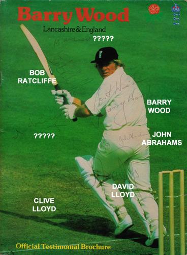 Barry-Wood-autograph-signed-Lancashire-Cricket-memorabilia-1979-benefit-brochure-england-opener-david-clive-lloyd-john-abrahams-lccc-red-rose