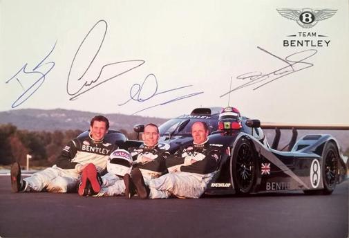 Bentley-boys-2002-Le-Mans-memorabilia-signed-postcard-Guy-Smith-Andy-Wallace-Butch-Leitzinger-autograph-Eric-Van-de-Poele-Motor-racing-Car-Speed-8-Number-8