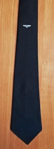 Bentley-motors-memorabilia-neck-tie-1970s-terylene-blue-narrow-fashion