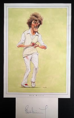 Bob-Willis-autograph-signed-England-cricket-memorabilia-John-Ireland-print-Warks-CCC-Ashes