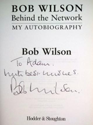 Bob-Wilson-autograph-signed arsenal football memorabilia gunners scotland goalkeeper afc soccer autobiography book behind the network