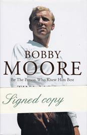Bobby-Moore-signed-auto-biography-book-Tina-wife-england-football-1966-world-cup-memorabilia-captain-west-ham-utd-united