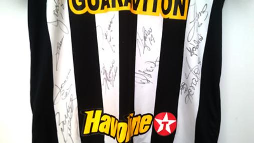 Botafogo-football-memorabilia-signed-soccer-shirt-brasil-brazil-havoline-guarvision-sponsor-black-and-white-stripes-lone-star-de-Futebol-e-Regatas-Campeonato-Carioca-Rio