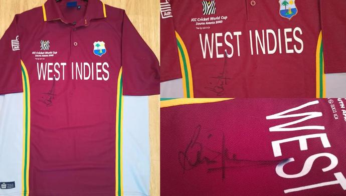 Brian-Lara-autograph-signed-west-indies-cricket-shirt-memorabilia-2003-world-cup-warks-ccc-375-400-500