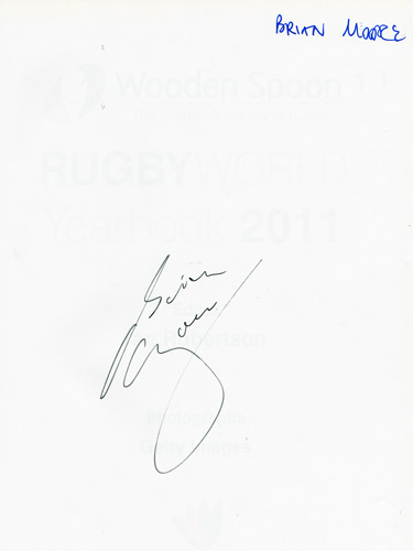Brian Moore Signed Index Card England Rugby Legend AFTAL 