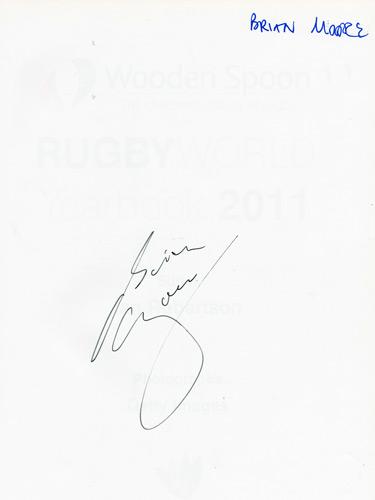 Brian-Moore-autograph-signed-Rugby-memorabilia-Wooden-Spoon-charity-annual-2011-Chairman-Harlequins-England-hooker-British-Lions-BBC-TV-commentator-signature