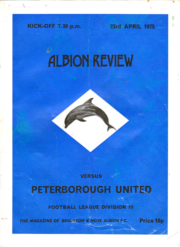Brighton-Hove-Albion-Football-Memorabilia-signed-1975-programme-Peterborough-Seagulls-Albion-Review-squad-autographs-signatures-goldstone-ground-BHAFC