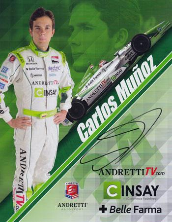Carlos Munoz-memorabilia signed-Andretti-Autosport-Motor-sport-Indycar-memorabilia biopic-autograph-card