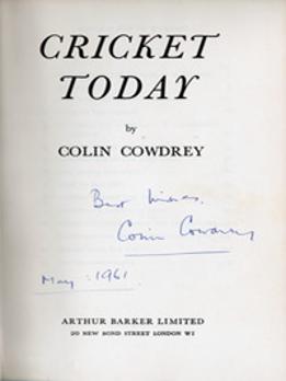 COLIN-COWDREY-autograph-cowdrey-signed-cricket-today-book-kent-cricket-memorabilia-signature-1961-first-edition-kccc-memorabilia-colin-cowdrey-memorabilia
