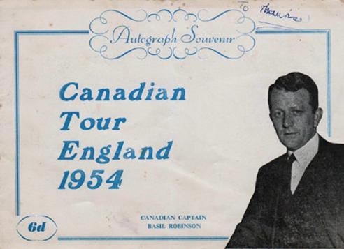 Canada-cricket-memorabilia-Canadian-tour-to-England-1954-Autograph-Souvenir-captain-Basil-Robinson-Rilstone-Percival-Lucas-Gunn-Padmore-Burn-signatures