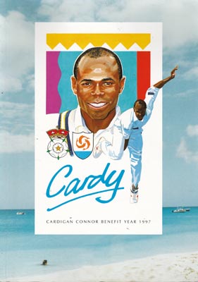 Cardigan-Connor-1997-benefit-year-brochure-cardy-testimonial-hampshire-cricket-memorabilia-hants-ccc-rajesh