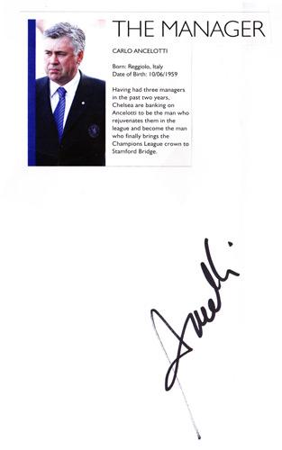 Carlo-Ancelotti-autograph-signed-Chelsea-FC-football-memorabilia-Manager-Italy
