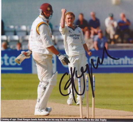 Chad-Keegan-autograph-signed-Middlesex-cricket-memorabilia-Middx-CCC-county-fast-bowler-south-africa