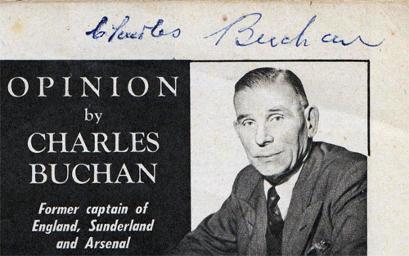 Charles-Buchan-autograph-signed-Football-Monthly-Sept-1957-sunderland fc captain woolwich arsenal memorabilia Leyton Orient England Military Medal