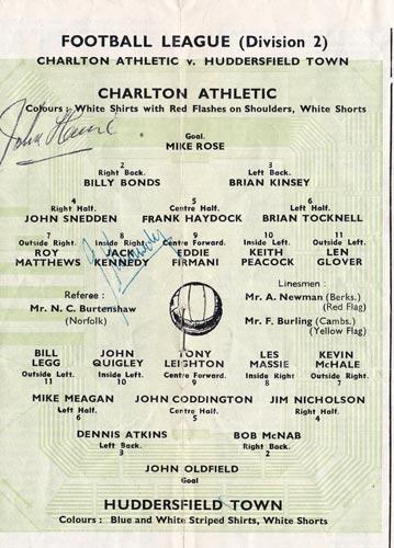 Charlton-Athletic-football-memorabilia-1965-programme-signed-john-hewie-autograph-jack-kennedy-huddersfield-town-the-valley-cafc