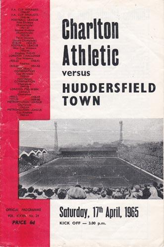 Charlton-Athletic-football-memorabilia-1965-programme-signed-john-hewie-autograph-jack-kennedy-huddersfield-town-valley-cafc