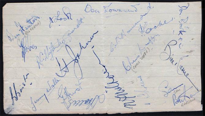 Charlton-Athletic-football-memorabilia-CAFC-signed-1940s-50s-autograph-book-Sam-Bartram-Chris-Duffy-FENTON-UYTENBOGAARDT-FORBES-lock-TOWNSEND-Jimmy-Trotter