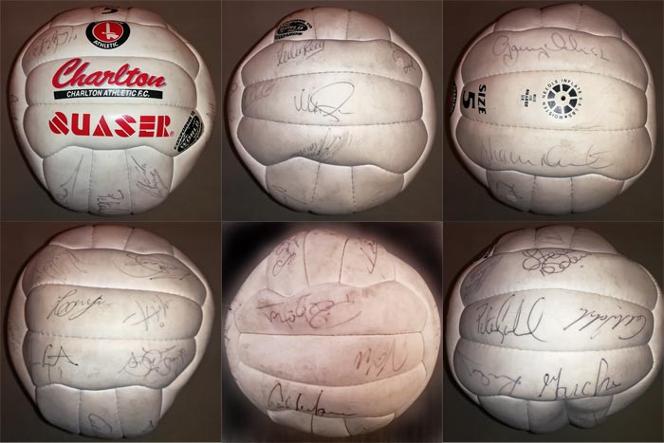 Charlton-Athletic-football-memorabilia-signed-quaser-soccer-ball-addicks-the-valley-valiants-cafc-1990s