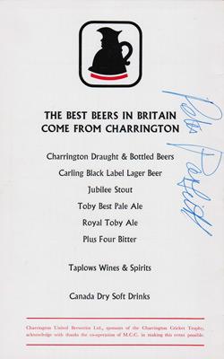 Charrington Cricket Trophy Lords August 1966 one wicket contest competition fred titmus programme rules tournament signed peter parfitt memorabilia autograph