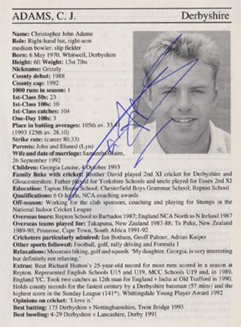 Chris-Adams-autograph-signed-Derbyshire-cricket-memorabilia-derbys-ccc-England-sussex-captain-grizzly-signature