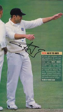 Chris-Adams-autograph-signed-Sussex-Cricket-memorabilia-ccc-grizzly-captain-england-man-of-the-month-batting