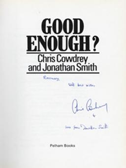 Chris-Cowdrey-autograph-signed-autobiography-book-Kent-Cricket-memorabilia-Good-Enough-England-captain-KCCC-Spitfires-Jonathan-Smith