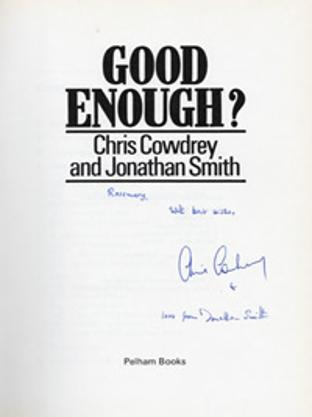 Chris-Cowdrey-autograph-signed-autobiography-book-Kent-Cricket-memorabilia-Good-Enough-England-captain-KCCC-Spitfires-Jonathan-Smith-signature