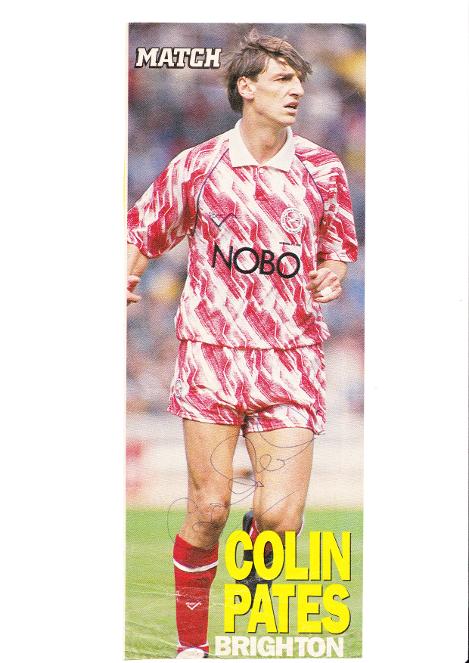 Colin Pates autograph signed brighton and hove albion football memorabilia charlton athletic cafc bhafc