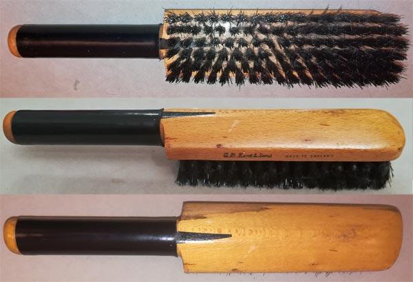 Cricket-bat-clothes-brush-gb-kent-and-sons-mini-bristles-wooden-vintage-antique-treen