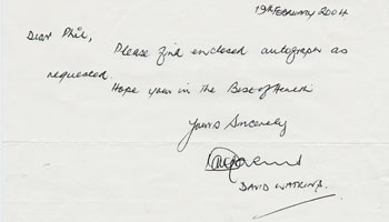 DAVID WATKINS memorabilia signed Rugby League newspaper article Salford Wales rugby league memorabilia union autograph letter