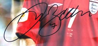 DAVID BECKHAM memorabilia David Beckham autograph signed Man Utd Football memorabilia England soccer memorabilia Manchester United captain Real Madrid signature