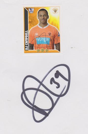 DJ-Campbell-autograph-signed-Blackpool-FC-Football-memorabilia-tangerines-premier-league-player-card-sticker
