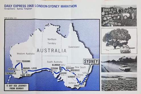Daily-Express-1968-London-to-Sydney-Marathon-motor-car-raly-wall-poster-australia-route-map-memorabilia-andrew-cowan-paddy-hopkirk-roger-clark-drivers