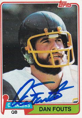 Dan Fouts autograph signed san diego chargers baseball memorabilia quarterback qb 1981 topps trading card hall of fame