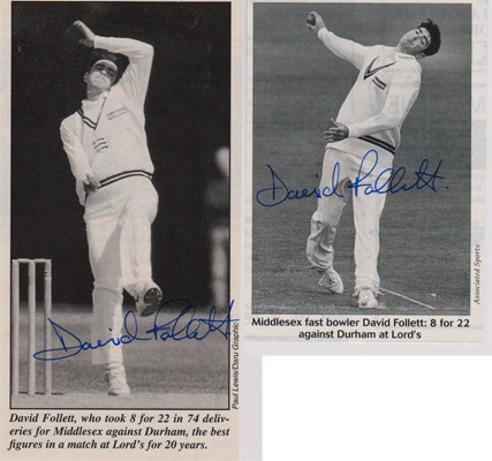 David-Follett-autograph-signed-Middlesex-cricket-memorabilia-Middx-CCC-county-spin-bowler-8-22