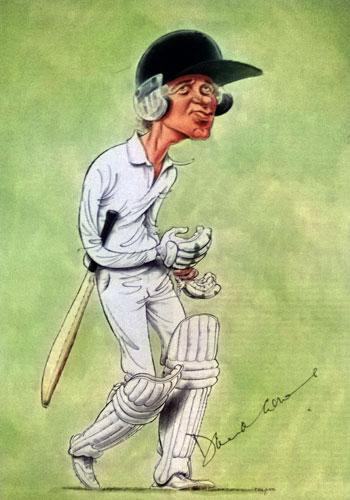 David-Gower Leics CCC England-signed-John Ireland-cricket print autographed memorabilia 