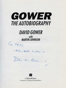 David-Gower-autograph-signed-autobiography-book-England-cricket-memorabilia-leics-ccc-signature-captain-Sky-sports-TV-commentator
