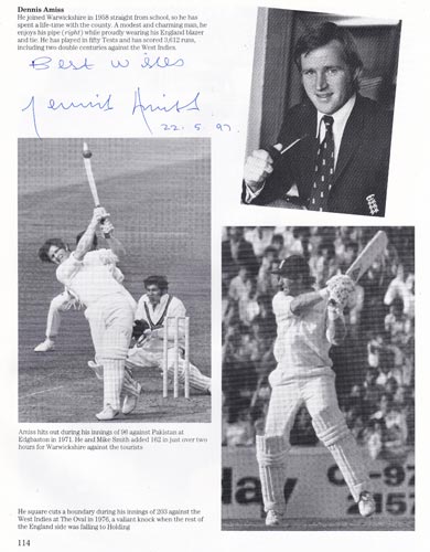 Dennis-Amiss-autograph-signed-Warwickshire-cricket-memorabilia-England-test-match-opening-batsman-signature-ashes-warks-ccc-book-page