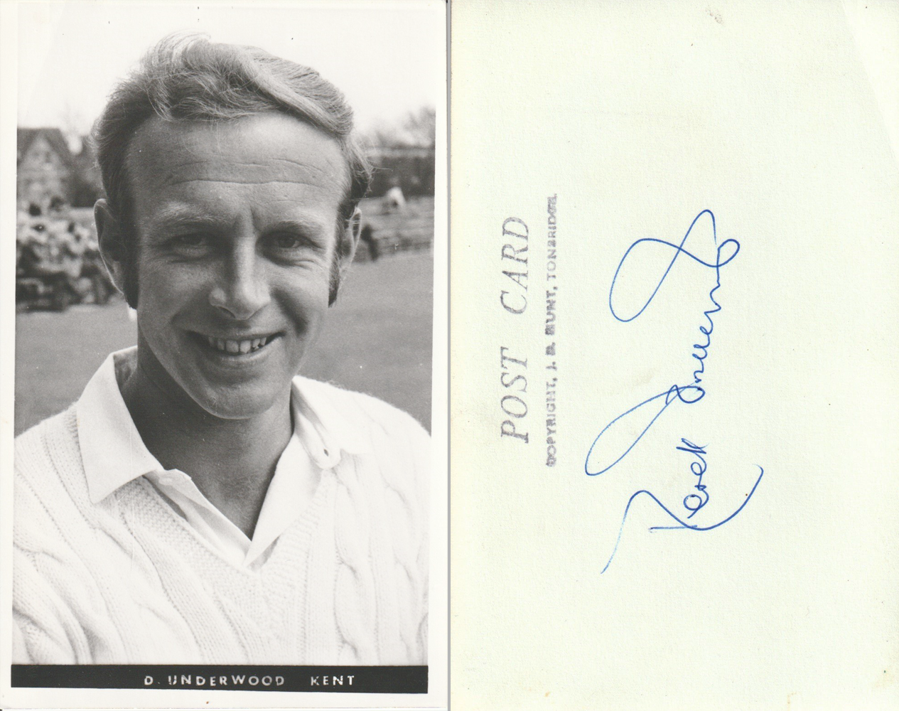 Derek Underwood signed kent cricket portrait photo kccc memorabilia england memorabilia deadly