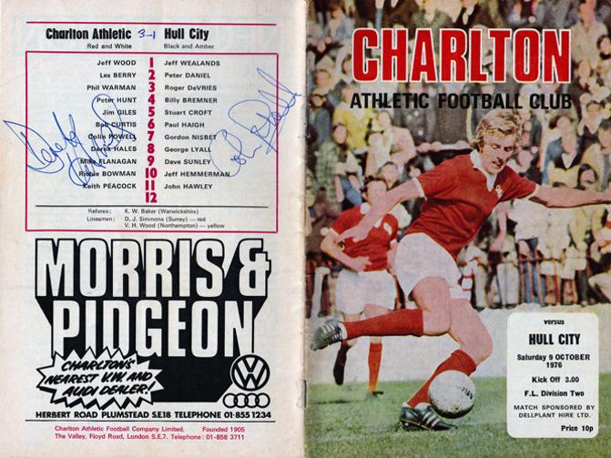 Derek-Hales-autograph-Colin-Powell-signed-Charlton-Athletic-football-memorabilia-CAFC-programme-Killer-Addicks-Valiants-The-Valley--FC-soccer