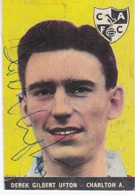 Derek-Ufton-autograph-signed-charlton-athletic-football-memorabilia-kent-cricket-cafc-addicks