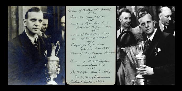 Dick-Burton-autograph-dick-burton-memorabilia-golf-memorabilia-1939-British-Open-champion-St-Andrews-Richard-Burton-autograph-Richard-Burton-memorabilia-ryder-cup-memorabilia-montage
