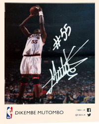 DIKEMBE MUTUMBO (8-time All-Star) signed NBA Player card.