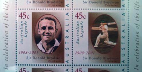 Don-Bradman-memorabilia-Australian-Post-Legend-Commemorative-Stamp-Souvenir-Booklet-Cricket-memorabilia-The-Don-stamps