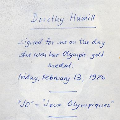 Dorothy-Hamill-memorabilia-autograph-signed-Olympics-Ice-Skating-memorabilia-1976-Innsbruck-Winter-Olympic-Games-memorabilia-champion-world-champion-USA-signature