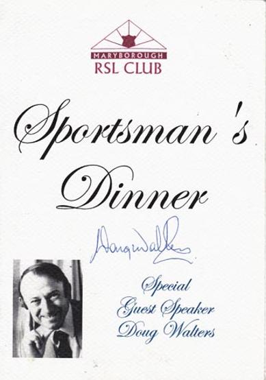 Doug-Walters-autograph-signed-Sportsmans-Dinner-menu--Marlborough-RSL-Club-australia-cricket-memorabilia
