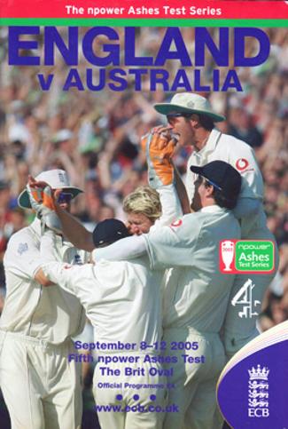 England-cricket-memorabilia-australia-signed-2005-ashes-5th-test-oval-programme-Kevin-Pietersen-Marcus-Tresothick-Hoggard-Geraint-Jones-Andrew-Strauss-Giles-Langer