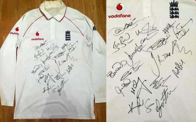 England-cricket-memorabilia-signed-ECB-test-match-kevin pietersen autograph cook strauss anderson broad swann player-issue-shirt-vodafone