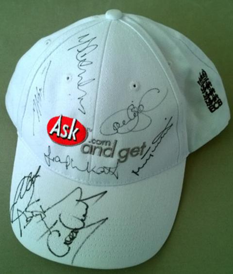 England cricket memorabilia signed cap Vaughan Trescothick Cook Collingwood Strauss Jones Hoggard Plunkett autograph