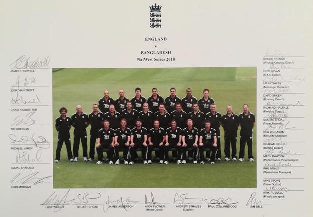 England-cricket-memorabilia-signed-squad-photo-team-2010-Bangladesh-Nat-West-Series-odi-Andrew-Strauss-autograph-Eoin-morgan-Paul-Collingwood-Ian-bell-James-Anderson-Jonathan-Trott